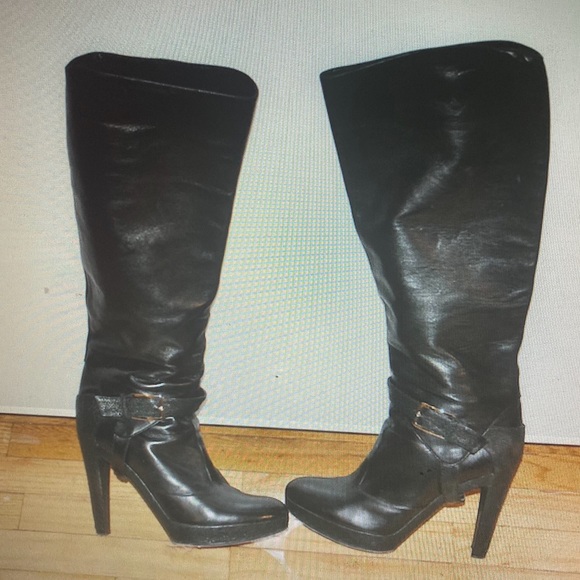 COPY - Christian Dior black buckle riding boots 38 1/2 - Picture 1 of 6
